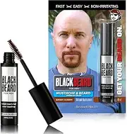 [BLACKBEARD] for Men Formula X - Instant Brush-On Beard & Mustache Color 1-pack Brown/Auburn