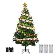 7.5 Ft Christmas Tree LED Topper Star Pine Cone String Lights Kit Home Decor