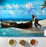 Johnny Depp Pirates of the Caribbean Signed photo PSA + screen used coins props