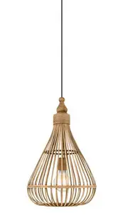 Amsfield Woven Rattan Bulb Pendant Light