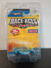 Hot Wheels - Race Aces - Ford Focus Chrome Blue (Target Exclusive) W/ Protector