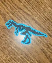 Scrapbooking Handmade Die cuts Titles Borders Dinosaurs Skeleton t-rex Teal
