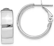 [Diamond2Deal] Women's 14k White Gold Hoop Earrings (3.02 grams)