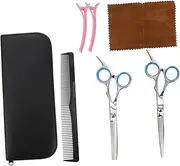 ELAYARD 7pcs Hair Cutting Set with Scissors Comb Storage Box Professional Hairdressing Tools for Men Women Families Durable Comfortable Design for Easy Use Color