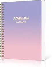 Workout Journal for Women & Men, Fitness Journal, Workout Log Book Planner for Tracking, Progress and Achieving Your Wellness Goals-PUrple Gradient, A5 (5.6" x 8")