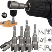 Wing Nut Drill Bit Set Hurricane Wingnut Driver Power Wing Nut Driver Socket Wrenches Tool Set 1/4 Inch Hex Shank Steel Drills Bits for Panel Nuts Screws Eye C