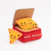 Zippy Paws Burrow Interactive Dog Toy - Pizza Box with 3 Squeaker Toys