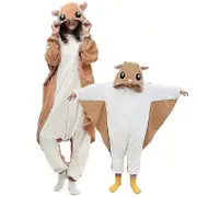 Kids Flying Squirrel Onesie Adult Women Men Kigurumis Pyjamas Animal Cartoon Pajama Homewear Halloween Cosplay Party Costume Xxl kids130 Fit120-130cm