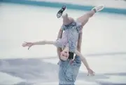 Russian pair skater Elena Berezhnaya Latvian pair skater Olegs Sla- Old Photo