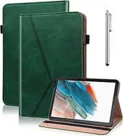 Case for Samsung Galaxy Tab S9 FE Plus /S9 Plus 12.4 Inch,Samsung Galaxy Tab S9 Plus PU Leather Protective Tablet Cover with Card Slots for Tablet S9+/S9 FE+ - Green
