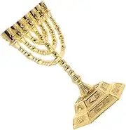 Metal Candlestick Ornaments Menorah Candlestick Decor Gold Candle Holder for Table Hanukkah Candlestick Holders