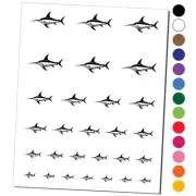 Sleek Swordfish in the Ocean Temporary Tattoo Water Resistant Fake Body Art Set