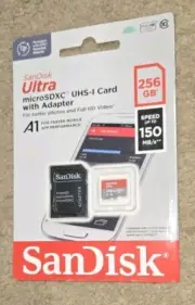 NEW SanDisk Ultra 256GB microSDXC UHS-I Memory Card w Adapter FAST FREE SHIPPING