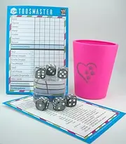 KENDi GAMES Dice Cup Soft Plastic – Pink – Paw Love – 6 Dice – Quick Start Guide