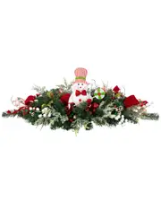 Northlight Candy Cane Snowman & Ornaments Christmas Swag