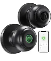GeekTale Fingerprint Door Knob Lock for Bedroom Basement Garage Office