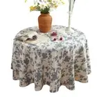Blue Table Cloth Circle/Square Floral Tablecloth Living Room