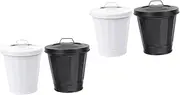 MAGICLULU 2sets Mini Trash Can Smart Garbage Pail Desktop Flower Pot Trash Can with Lid Touchless Garbage Can Trash Bin Bins with Lids Recycle Garbage Bin for Galvanized Iron 2pcs*2