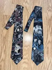 Two Vtg American Film Classic Neckties; Singing in The Rain & Gone With The Wind