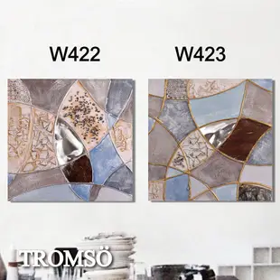 時尚無框畫抽象藝術-悠藍百合W423-60X60/ 台灣現貨手工立體油畫,裝飾畫,設計感,抽象畫,【TROMSO】