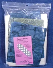 Nancys Notions Blue Green Batik Square Times Table Runner Quilt Kit 12.5x43"