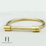 Men's 7" Stainless Steel,Round Bangle.Bracelet*Unisex Gold plated*Box