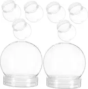 Gatuida 8Pcs Clear DIY Water Globes for Crafting Empty Plastic Snow Globe Making Props with Screw Off Caps for Custom Decorations and Creative