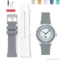 在飛比找蝦皮購物優惠-兩色軟錶帶 22 毫米高張力矽膠錶帶適用於 S-watch 