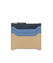 Blue, light blue, and beige leather Trunkaroo cardholder One size Blue/light blue/beige