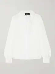[Etro] Etro - Ruffled Jacquard Blouse - White - IT42 IT 42 White