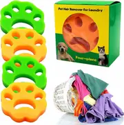 Pet Hair Remover Laundry 4 Pcs Reusable Dog Cat Fur Lint Dander Tool Clothes Washing Machine Cleaner Grooming Aid