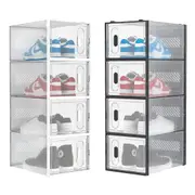 Advwin 12-36Pcs Clear Shoe Storage Case Display Box Stackable Sneaker Rack Aromatic White