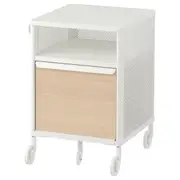 BEKANT storage unit with smart lock, mesh white, 41x61 cm