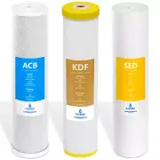 Whole House Replacement Water Filter Set Carbon CTO KDF Sediment 5um 4.5" x 20"
