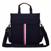 British Style Students Double Shoulders School Backpack Bag Single Shoulder Crossbody Bag (Black)