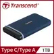 Transcend 創見 ESD370C 1TB USB3.1/Type C 雙介面外接SSD固態硬碟 - 海軍藍