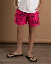 [Skylark] Skylark Boys' Caribbean Elastic Waist Shorts in Pink Size 12 12 Pink