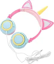 Angoily 1pc Unicorn Headphones Creative Headphones Over Ear Headphone Glowing Headset Headset Creative Headset Headphone Unicorn Headset Cartoon Headset