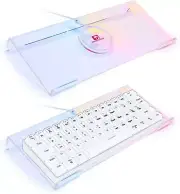 SELORSS Acrylic Computer Keyboard Holder,366 Kinds RGB Compact Keyboard Tray,...