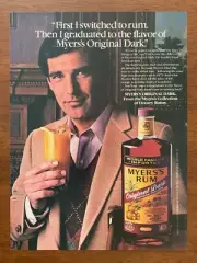 1983 Myers's Rum Vintage Print Ad/Poster Retro 80s Man Cave Bar Décor