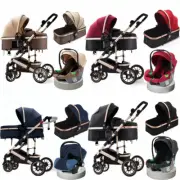Newborn Baby Pram Car Seat 10in1Pushchair Travel System Buggy Strollercarrycot