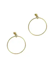 Argento Vivo 18K Over Silver CZ Open Drop Earrings