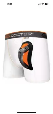 Shock Doctor Ultra Pro Compression Shorts w/ Ultra Carbon FlexCup - White Large