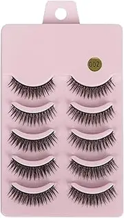 JAYIOLA Soft False Eyelashes Extension D Anime Eyelashes Makeup Eyelash Strip 3D Thick Messy 10x for Prom Graduation Cosplay, B