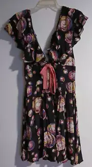 TRASHY DIVA RETRO BLACK BUBBLES COLLECTION KNEE LENGTH INGENUE CAMILLA DRESS