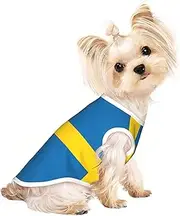 Swedish flag print Dog Shirts for Small Dogs Stretchy T-Shirts Lightweight Tank Top Sleeveless Striped Vest