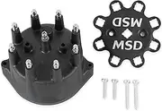 MSD Distributor Cap, Male/HEI, Black, Screw-Down, Pro-Billet, Small Dia., V8, Each