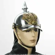 GERMAN FR BADGE PICKELHAUBE STEEL & BRASS HELMET PRUSSIAN MILITARY SPIKE HELMET