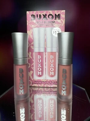 Buxom Cosmetics ~ From Buxom with Love Plumping Matte Lip Gloss Duo ~ BNIB