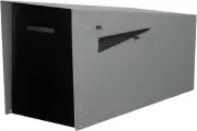 Modern Mailbox with Angle Design Post Mount - Gray Heavy Duty Powder Coated Meta
